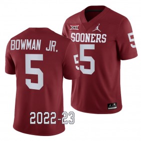 Oklahoma Sooners Billy Bowman Jr. College Football Jersey #5 Crimson 2022-23 Game Uniform