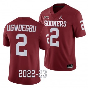 Oklahoma Sooners David Ugwoegbu College Football Jersey #2 Crimson 2022-23 Game Uniform