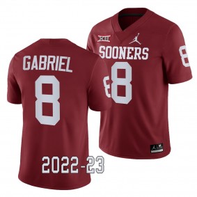 Oklahoma Sooners Dillon Gabriel College Football Jersey #8 Crimson 2022-23 Game Uniform
