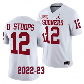 Drake Stoops Oklahoma Sooners 2022-23 College Football Game Jersey Men's White #12 Uniform
