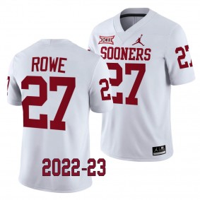 Jayden Rowe Oklahoma Sooners 2022-23 College Football Game Jersey Men's White #27 Uniform