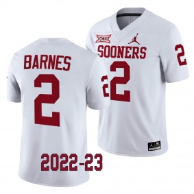 Jovantae Barnes Oklahoma Sooners 2022-23 College Football Game Jersey Men's White #2 Uniform