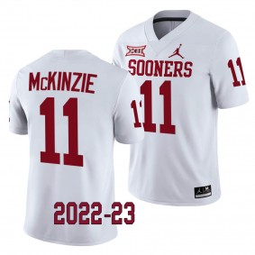 Kobie McKinzie Oklahoma Sooners 2022-23 College Football Game Jersey Men's White #11 Uniform