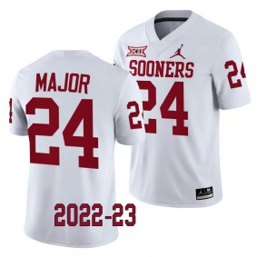 Marcus Major Oklahoma Sooners 2022-23 College Football Game Jersey Men's White #24 Uniform