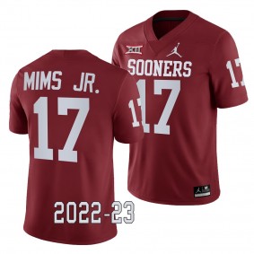 Oklahoma Sooners Marvin Mims Jr. College Football Jersey #17 Crimson 2022-23 Game Uniform