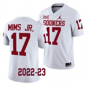 Marvin Mims Jr. Oklahoma Sooners 2022-23 College Football Game Jersey Men's White #17 Uniform