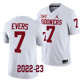 Nick Evers Oklahoma Sooners 2022-23 College Football Game Jersey Men's White #7 Uniform