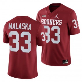 Jocelyn Malaska Oklahoma Sooners #33 Crimson Jersey 2024 College Football Men's Game Uniform
