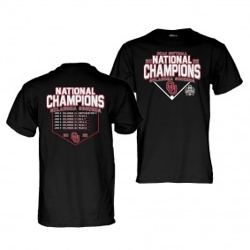 Oklahoma Sooners Black 2022 NCAA Softball World Series Champs Women's College T-Shirt Unisex