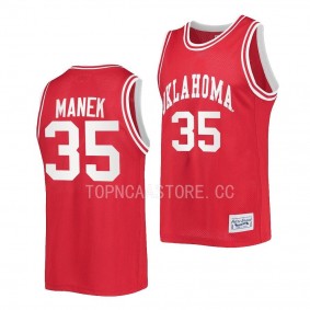 Oklahoma Sooners Brady Manek Crimson #35 Retro Jersey Alumni Basketball