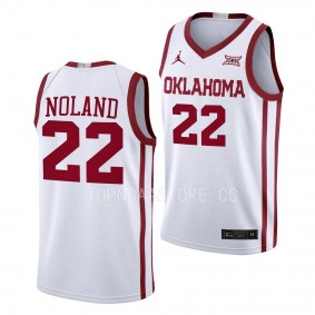 C.J. Noland Oklahoma Sooners #22 White College Basketball Jersey 2022-23 Home