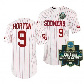 Cade Horton Oklahoma Sooners #9 White 2022 College World Series Baseball Jersey