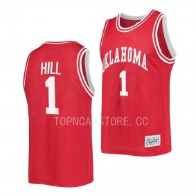 Oklahoma Sooners Jalen Hill Crimson #1 Classic Jersey 2022-23 Retro Basketball