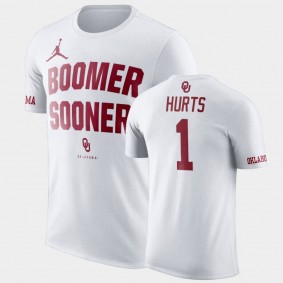 Oklahoma Sooners Jalen Hurts White Phrase Performance NCAA Football T-Shirt