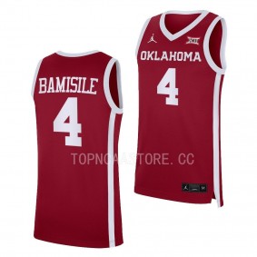 Joe Bamisile #4 Oklahoma Sooners Away Basketball Replica Jersey 2022-23 Crimson