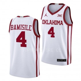 Joe Bamisile Oklahoma Sooners #4 White College Basketball Jersey 2022-23 Home