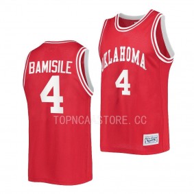 Oklahoma Sooners Joe Bamisile Crimson #4 Classic Jersey 2022-23 Retro Basketball