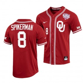 John Spikerman Oklahoma Sooners #8 Crimson 125th Baseball Season Full-Button Jersey