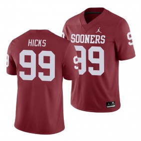 Oklahoma Sooners Marcus Hicks Crimson College Football Men's Game Jersey