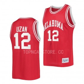 Oklahoma Sooners Milos Uzan Crimson #12 Classic Jersey 2022-23 Retro Basketball