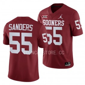 Oklahoma Sooners Ashton Sanders Jersey College Football Crimson #55 Replica Men's Shirt