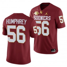Oklahoma Sooners 56 Creed Humphrey Crimson 2021 Red River Showdown NFL Alumni Jersey Men