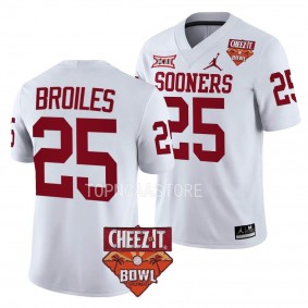 Justin Broiles Oklahoma Sooners 2022 Cheez-It Bowl White College Football Jersey