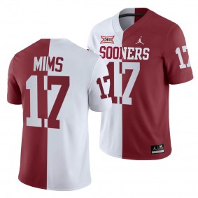 Oklahoma Sooners Marvin Mims 17 White Crimson Split Jersey Men's