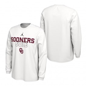 Oklahoma Sooners Jordan Brand On Court Long Sleeve T-Shirt White