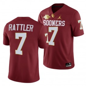 Oklahoma Sooners Spencer Rattler 7 Crimson 2021 Red River Showdown Golden Edition Jersey Men