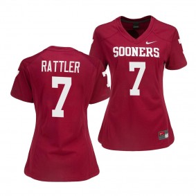 Oklahoma Sooners Spencer Rattler 7 Crimson College Football Game Jersey Women's