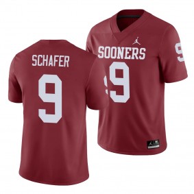 Oklahoma Sooners Tanner Schafer Crimson Game Men's College Football Jersey