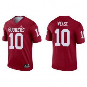 Theo Wease Oklahoma Sooners Jordan Brand Legend College Football Jersey Crimson
