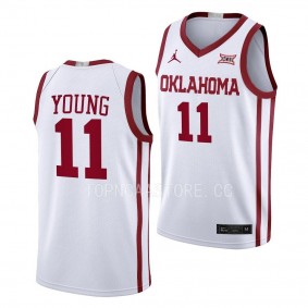 Trae Young Oklahoma Sooners #11 White Alumni Basketball Jersey Home