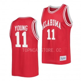 Oklahoma Sooners Trae Young Crimson #11 Retro Jersey Alumni Basketball